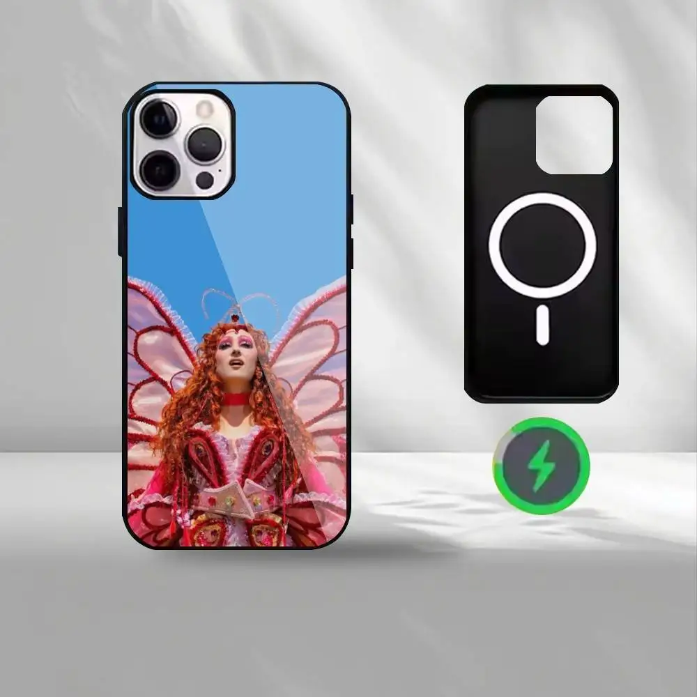 Custodia per telefono Queer Pop Icon C-Chappell Roan per iPhone17,16,15,14,13,12,11 Plus, per copertura magnetica con ricarica wireless