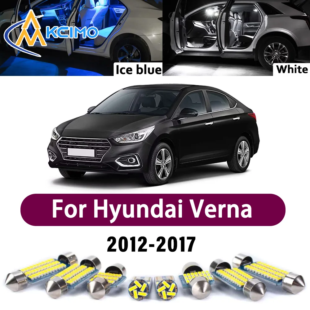 

High Lumen CANBUS Error Free LED Interior Light Kit For Hyundai Verna 2012-2017 Easy Install Trunk Reading Dome Lamp Bulbs Set