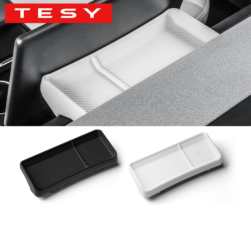 TESY For Tesla New Model YL Y Juniper Launch Model 3 Highland Rear Screen Storage Box Dashboard Bracket Tissue Box ETC Tray