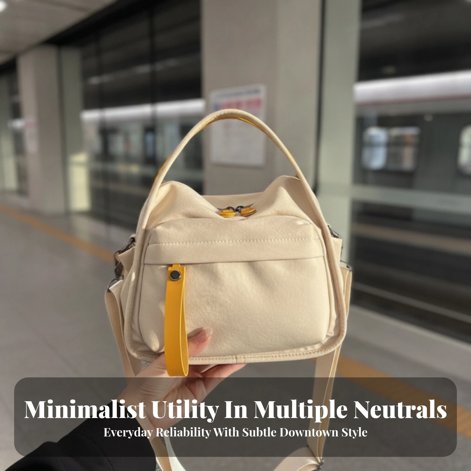Mini Nylon Crossbody Bag Lightweight Nylon Crossbody Bag Handbag with Shoulder Strap Structured Purse Adjustable for Women