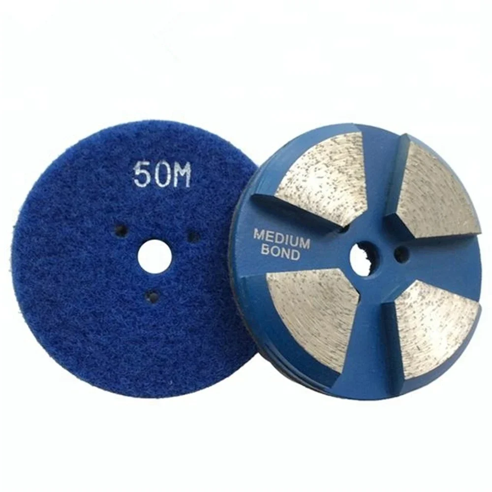 Diamond Grinding Disc 3 Inch Polishing With Four Segments For Rough Concrete Terrazzo Floor 9PCS