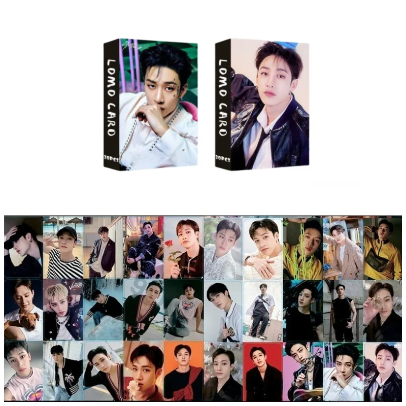 LOMOカード30枚入りボックスセット、両面印刷の小型カード、高画質フォトカード、韓国ポップボーイズバンドのファンへのギフトに