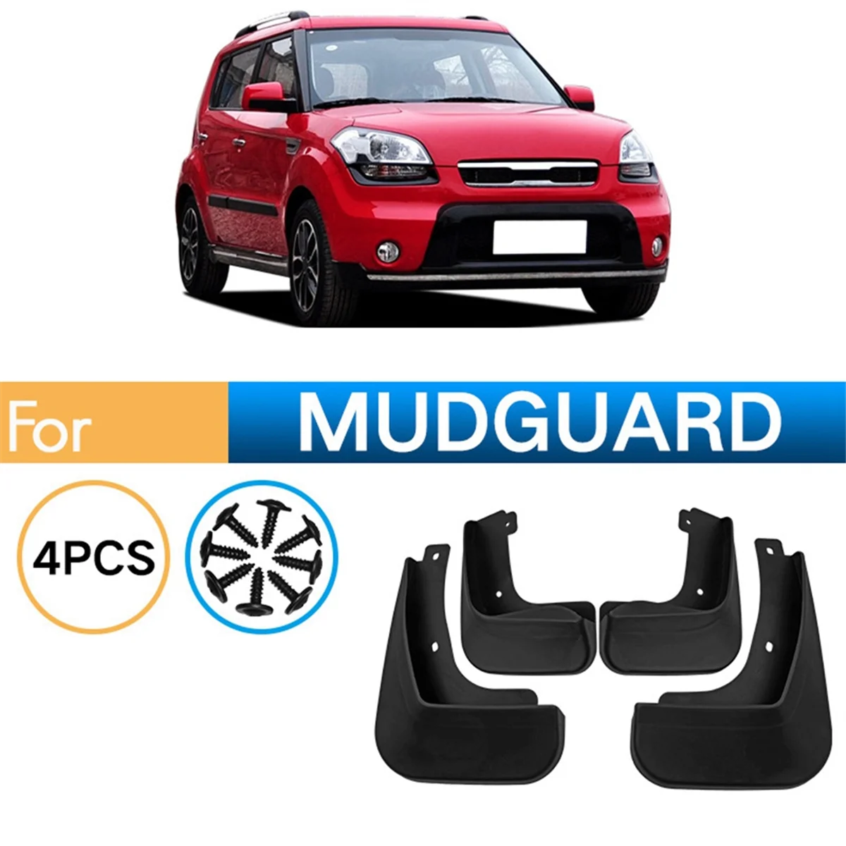 4PCS Car Mudguard Mud Flaps Splash Mud Guard Fender for KIA SouL Sport 2010-2013 Car Accessories