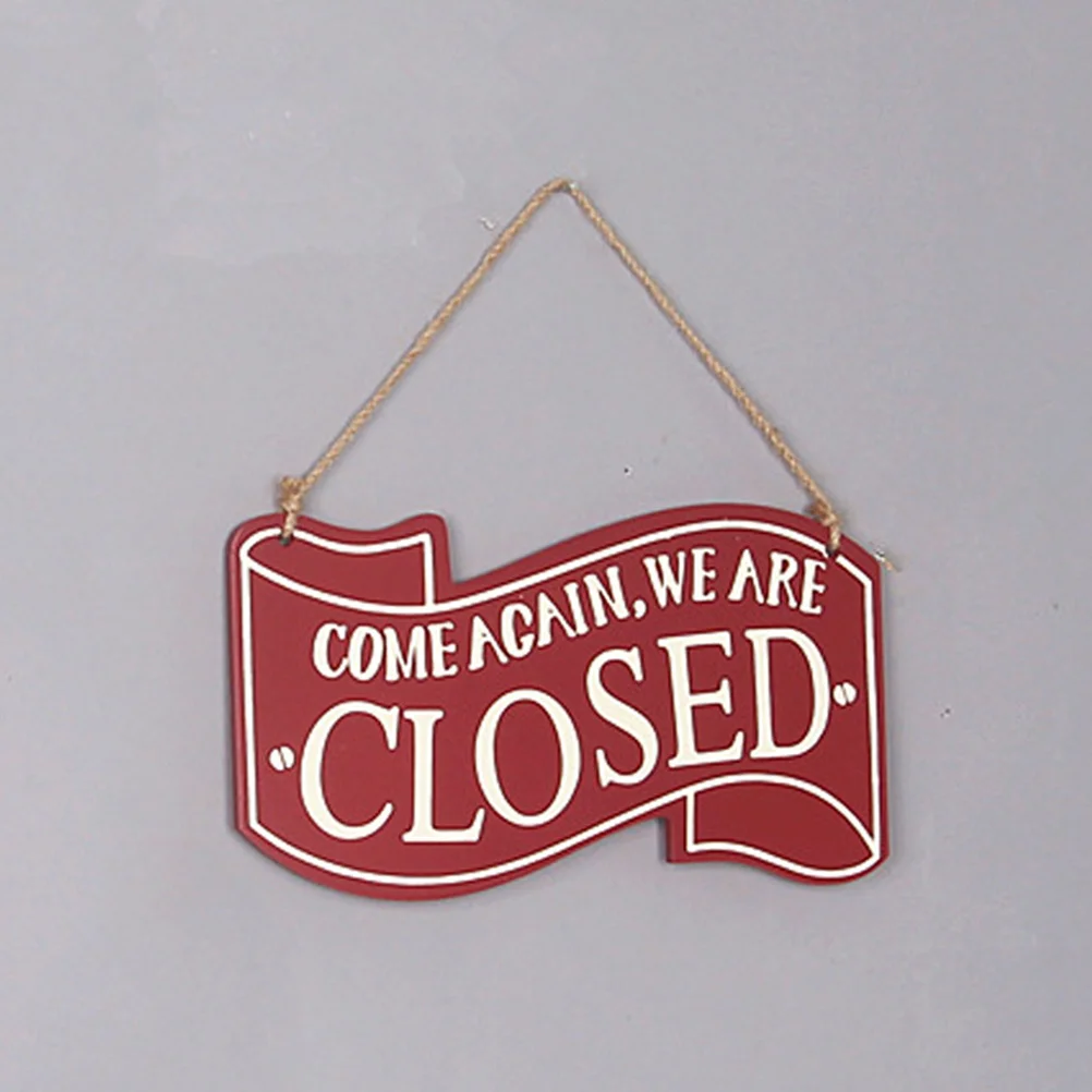 

Hanging Wooden Open Closed Sign Double Sided Business Door Plaque for Cafe Bar Shop Office Decor Rustic Style Sign Board