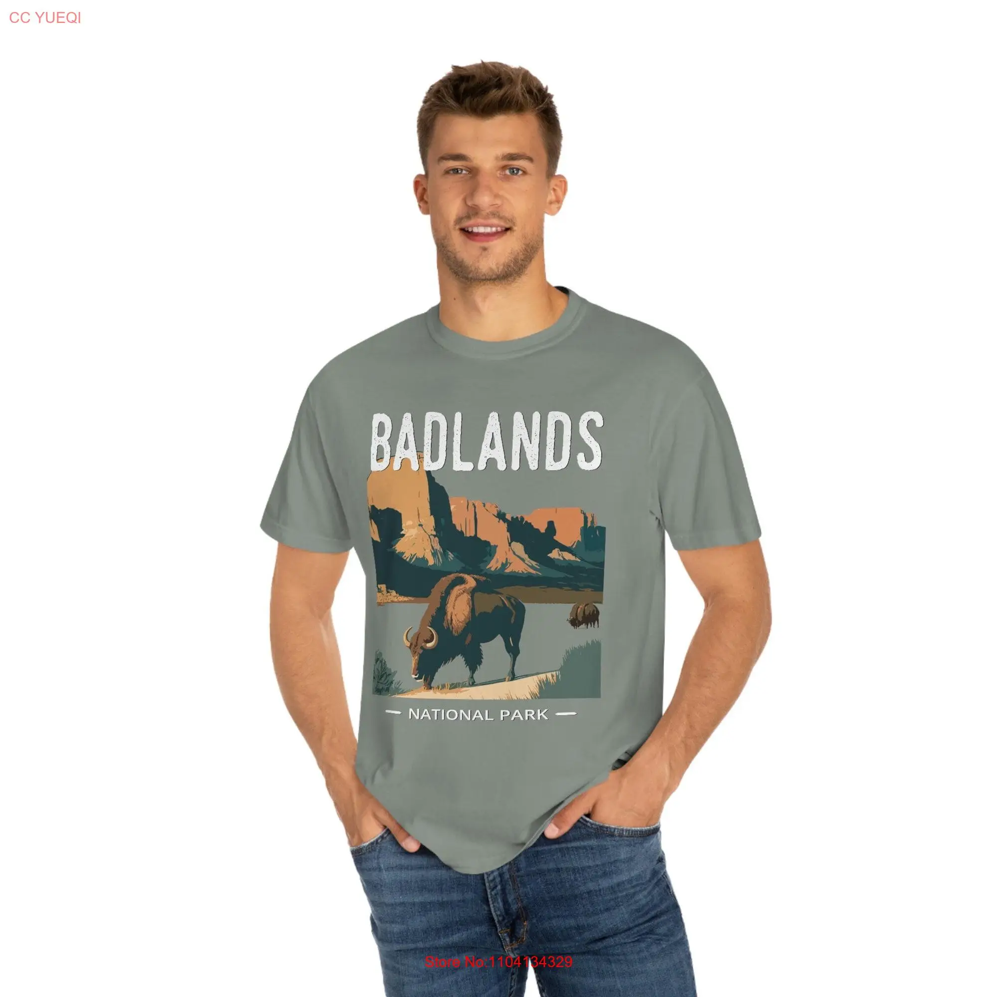 National Parks Badlands Eco Friendly T Shirt long or short sleeves