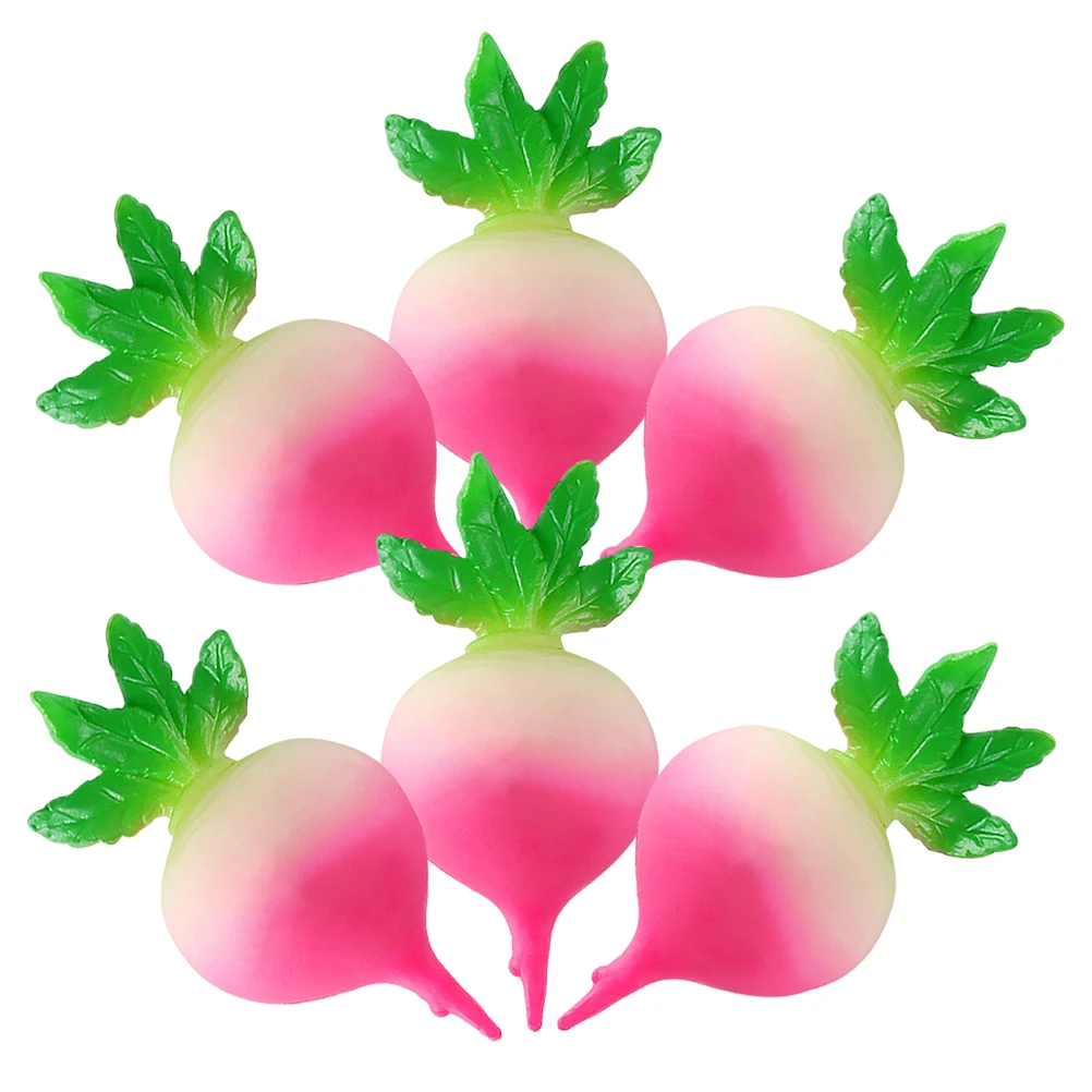 

6 Pcs Simulated Radish Props Artificial Vegetable Cute Ornaments