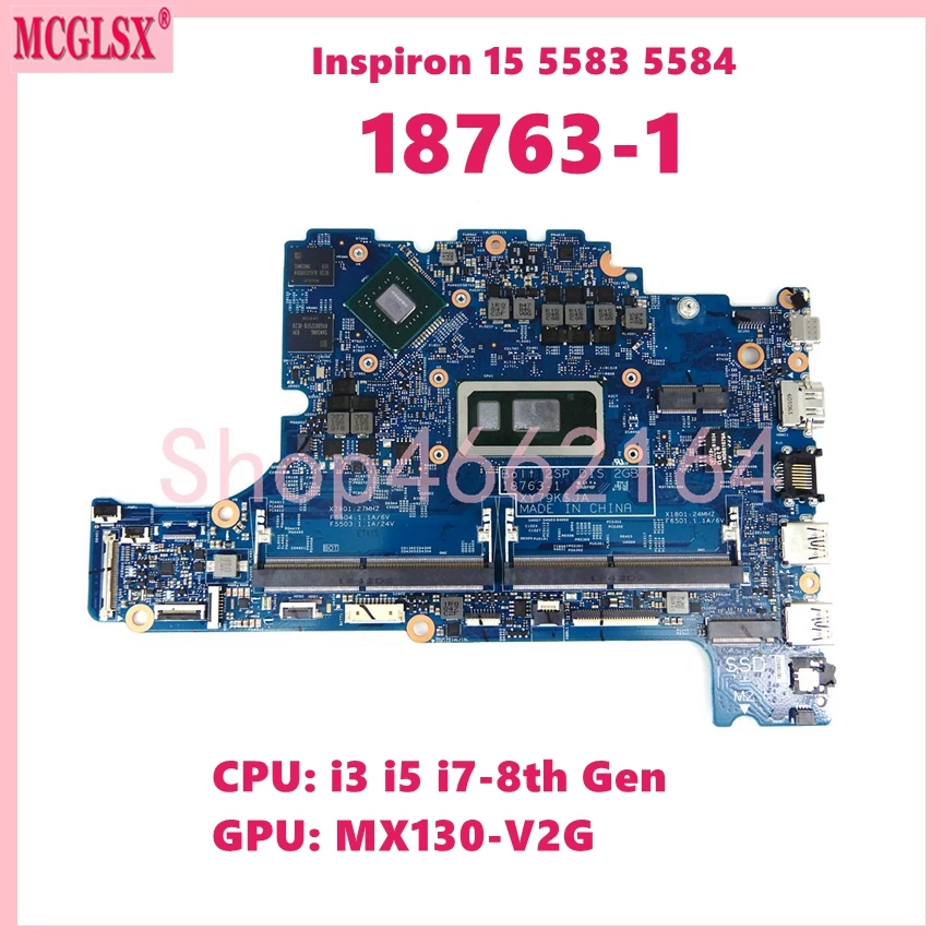 

18763-1 With i3 i5 i7-8th Gen CPU MX130-V2G GPU Notebook Mainboard For DELL Inspiron 15 5583 5584 Laptop Motherboard CN-0JRHY1