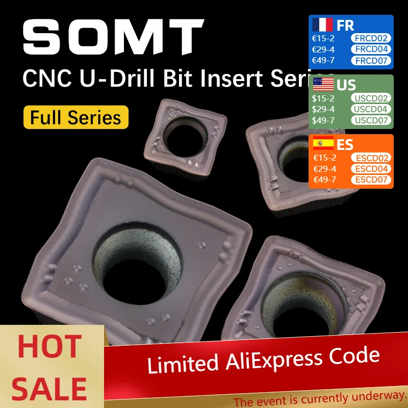 

U-drill SOMT Inserts Violent Drilling Super-hard SOMT Inserts Stainless Steel Steel Cutter Head CNC Lathe Special Inserts