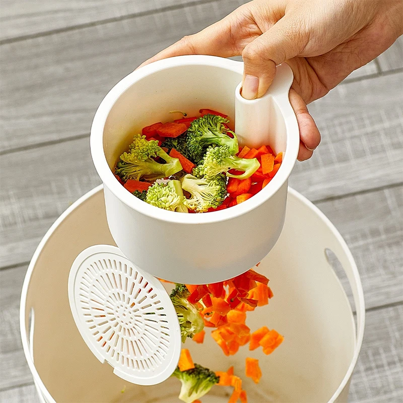Kitchen Waste Collector Sink Drain Basket Faucet Hanging Filter Bag Adjustable Automatic Dumping Basket Sink Sponge Brush Rack