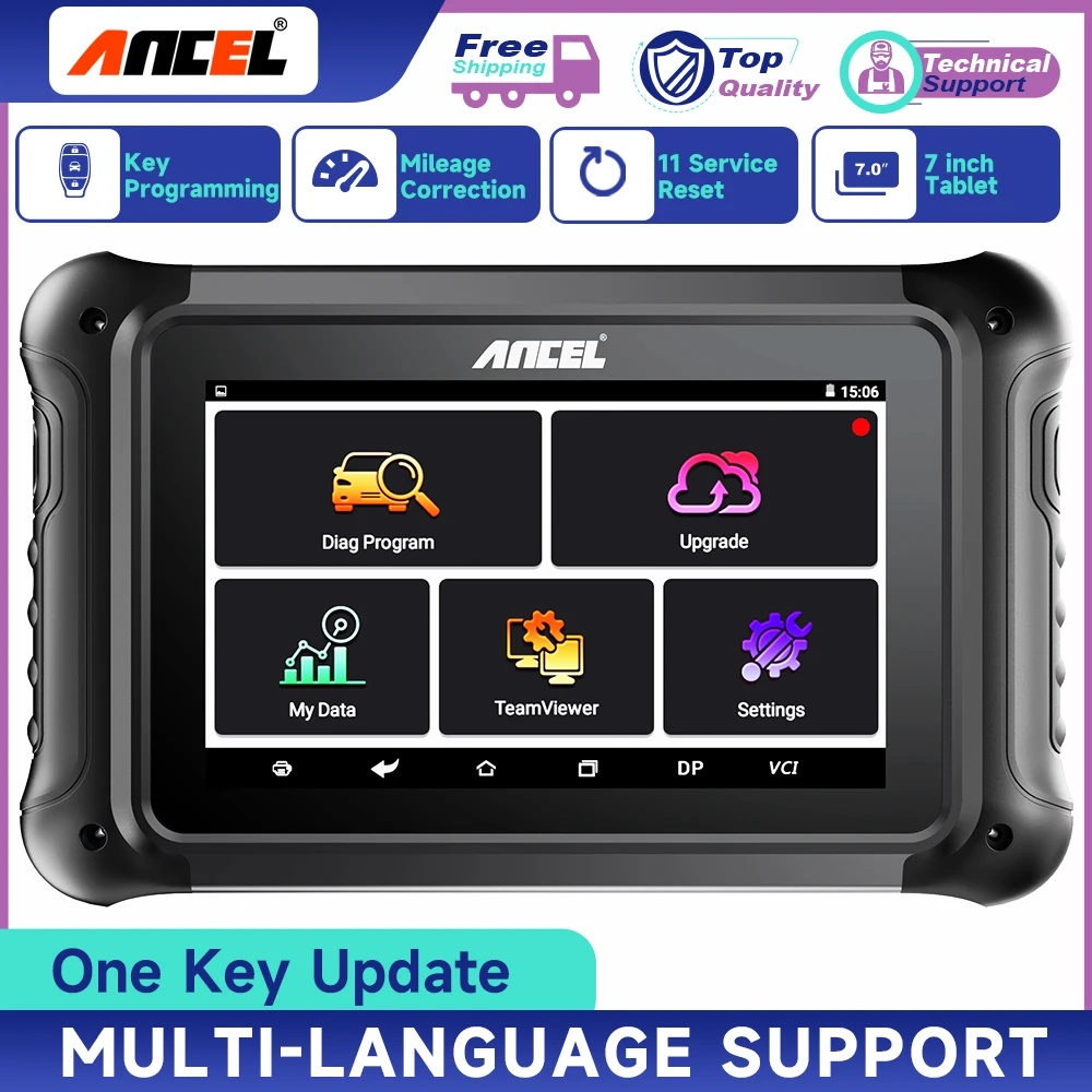 ANCEL DP500 Auto Cluster Calibriation OBD2 Key Programmer Professional Immobilizer Read Pin Delete Add Key Tools 11 OBD Reset