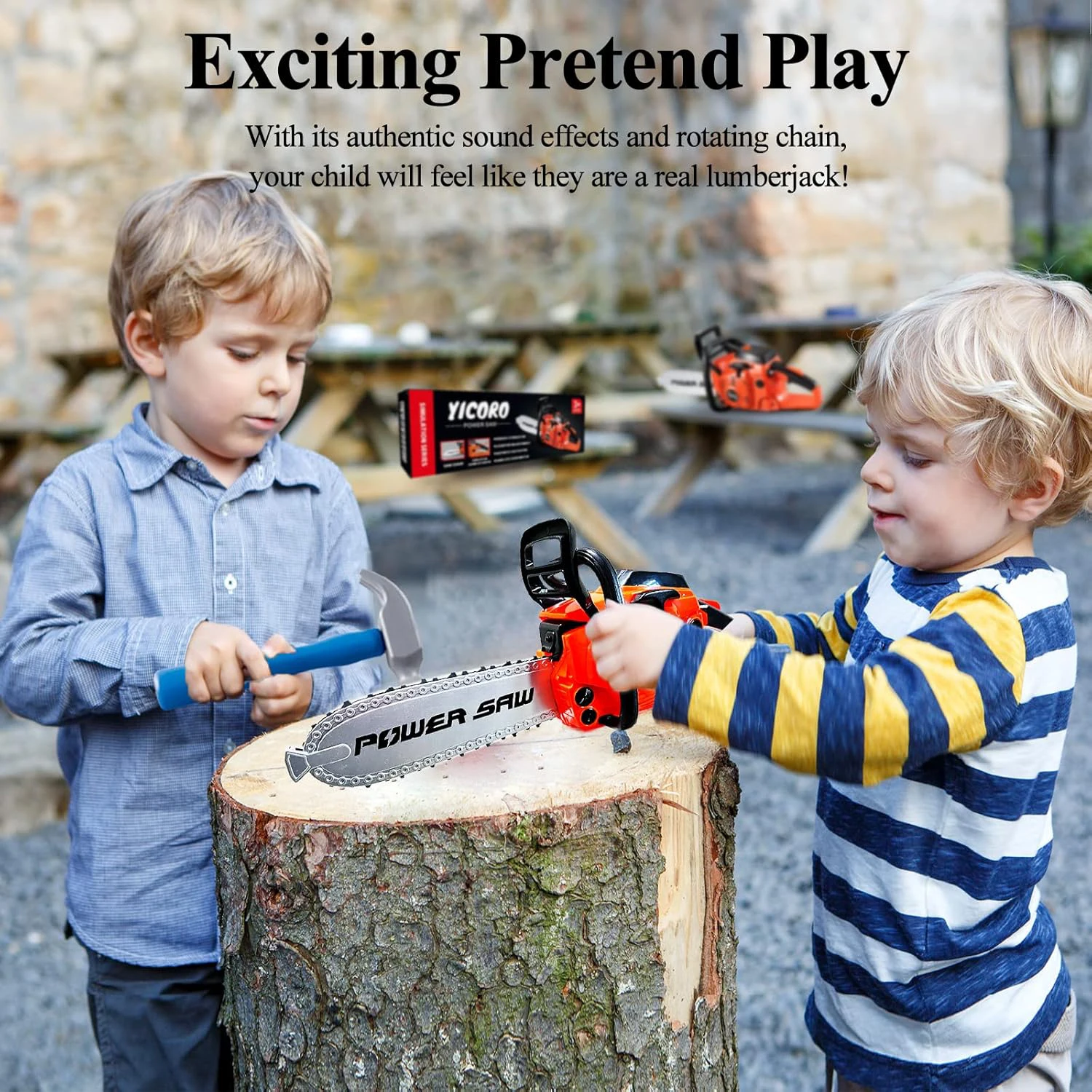 Pretend Play Large Size Children Electronic Chainsaw Kids Play Tools Pretend Play Tool Kits Electric Saw Children Simulated Play