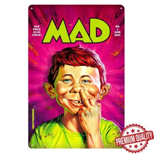 Mad Magazine No.1 Cover Metallposter – Blechschild, Größe: 8 x 12 Zoll – Aluminium