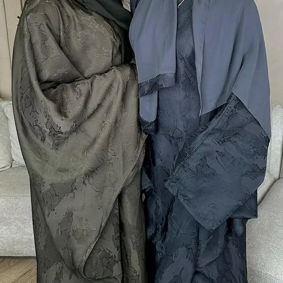 Abayas for Women Dubai 2026 Spring Summer Muslim Women Long Sleeve O-neck Polyester Plus Size Long Maxi Dress Outfits