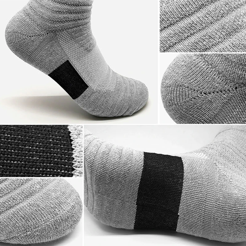 جوارب كرة السلة بقاعدة منشفة ، سميكة ، أنبوب قصير ، ماص ، تنفس ، قطن ، رياضة ، لياقة بدنية ، مريح ، جري ، صيف