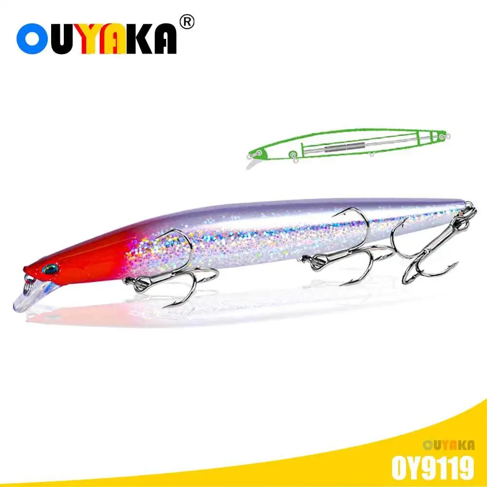 

Fishing Lure Minnow 140mm 26g Sinking Long-range Center Of Gravity Wobblers Isca Artificial Seabass Peche Accessoire Equipment