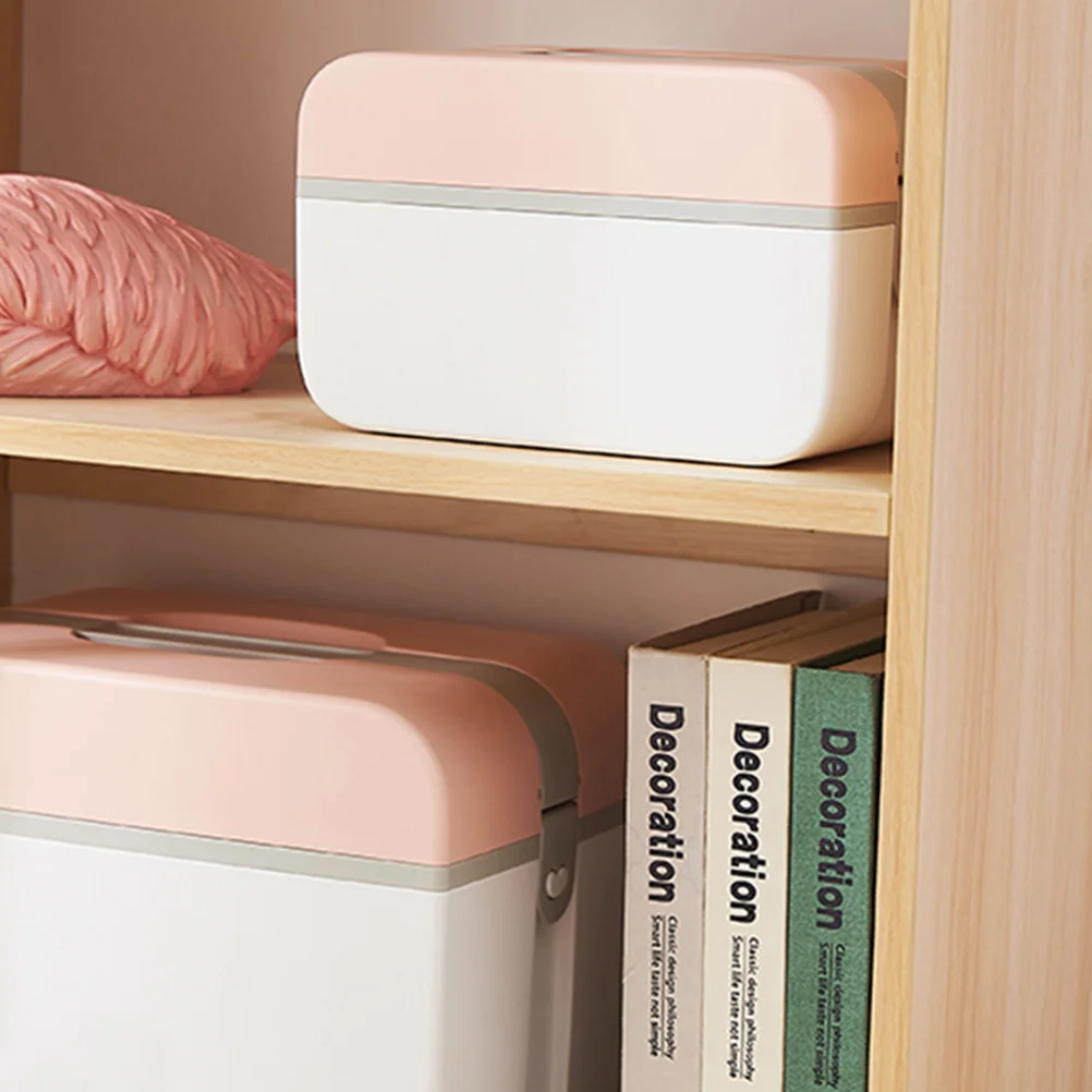 Eco Friendly Plastic First Aid Kit 5235 Medium Pink Multilayer Storage Box for Pills Bottles Home Office School Use