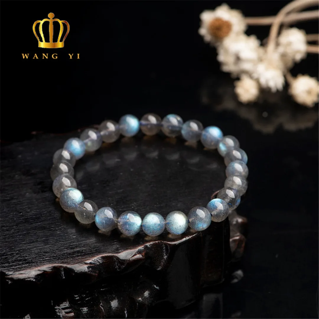 

Top Natural Labradorite Bracelet Jewelry For Women Men Healing Gift Wealth Crystal Moonstone Stone Beads Strands AAAAA 7-10mm