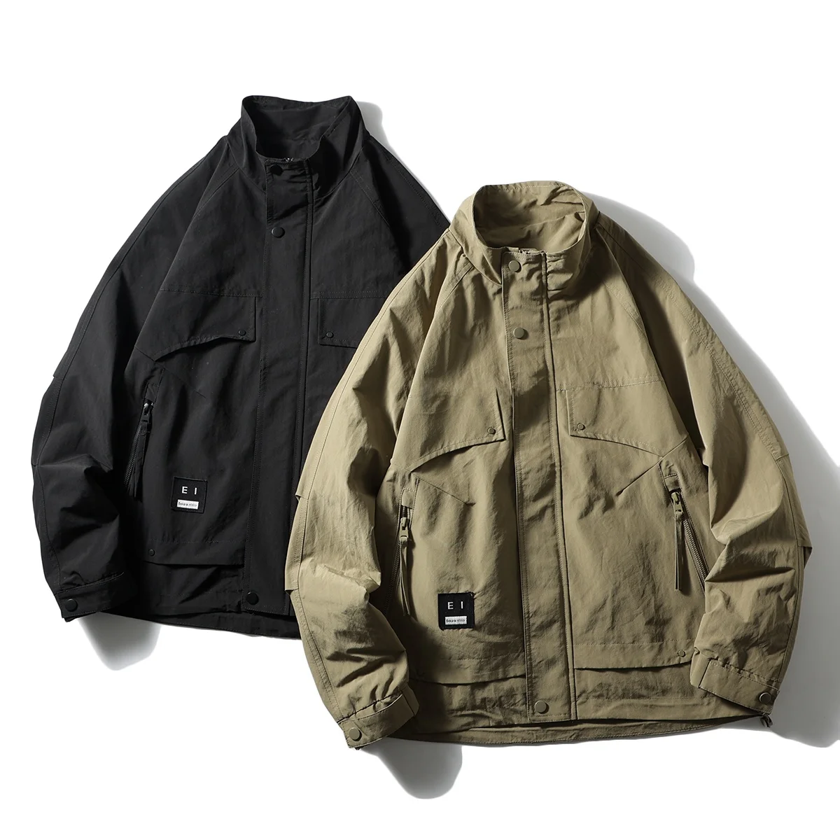 

Мужская повседневная куртка из полиэстера с высокой плотностью ткани, ветрозащитная, водонепроницаемая, с воротником-стойкой, новая весенняя модель, модная, для городской молодежи