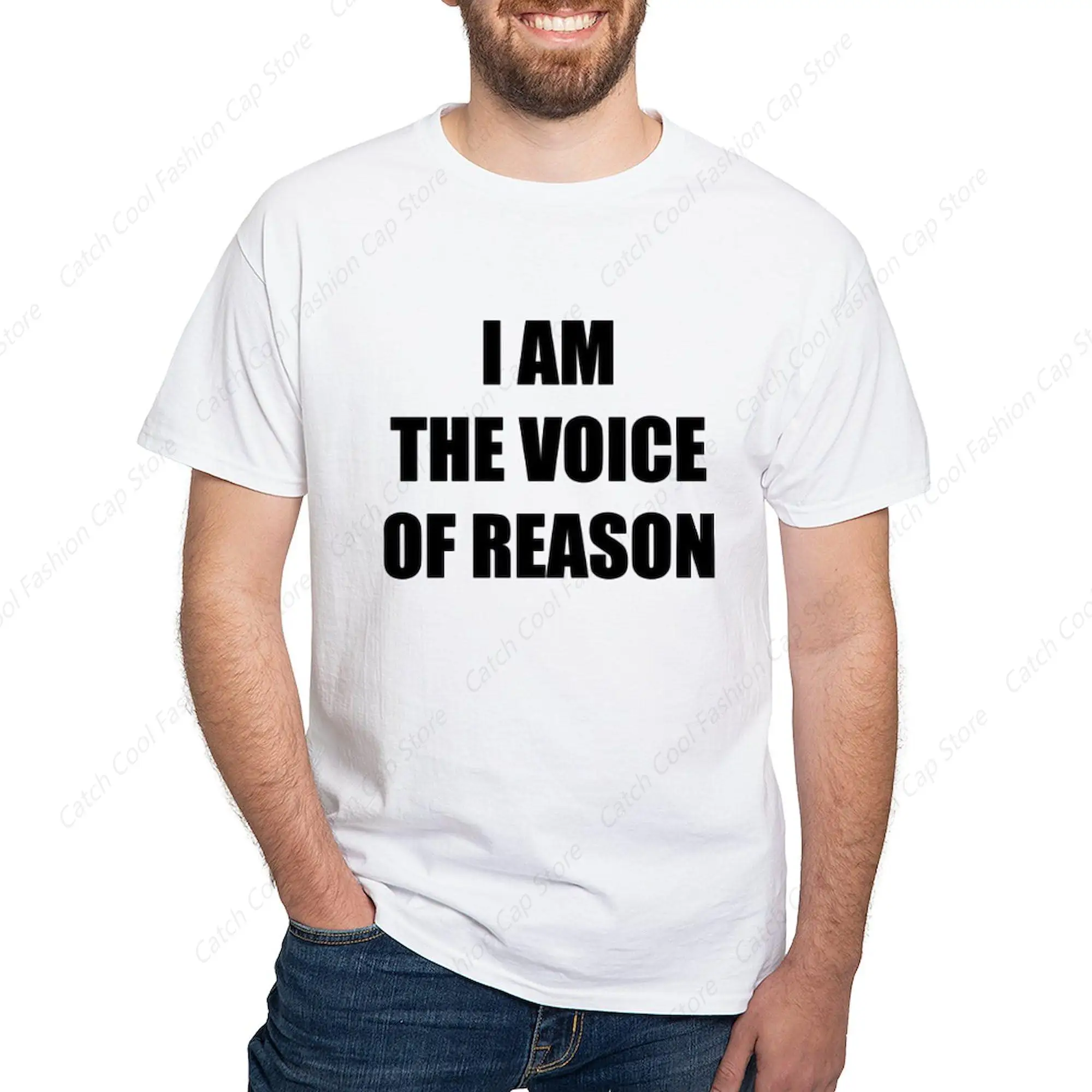 

I Am The Voice of Reason T-Shirt Vintage Cotton Summer Streetwear New Trend Top Tee Gift for Men Fashion Crew Neck Daily Sports