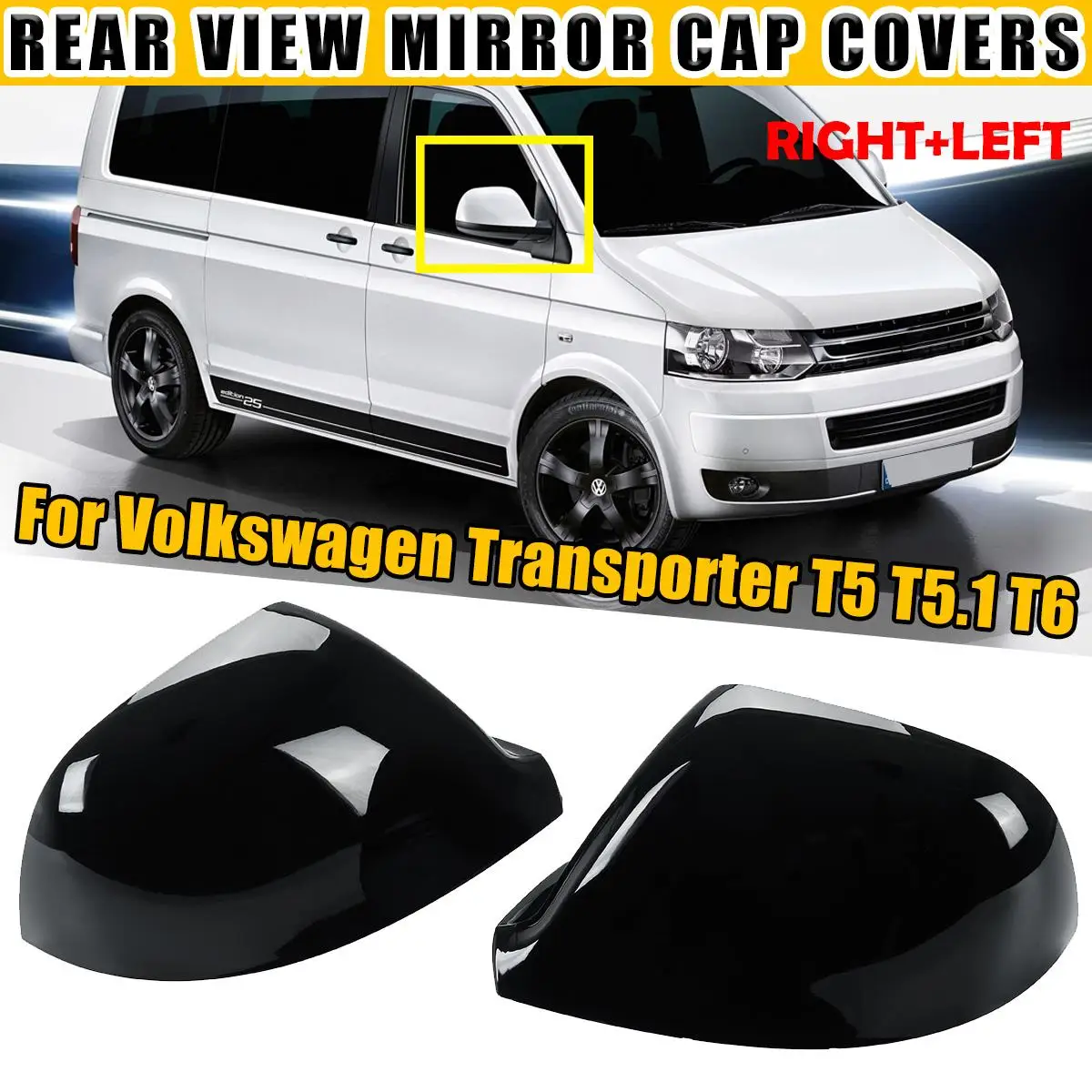 T5 T5.1 T6 Car Side Rearview Mirror Cover Trim Replacement For VW For Volkswagen Transporter T5 T5.1 T6 Rear View Mirror Cap