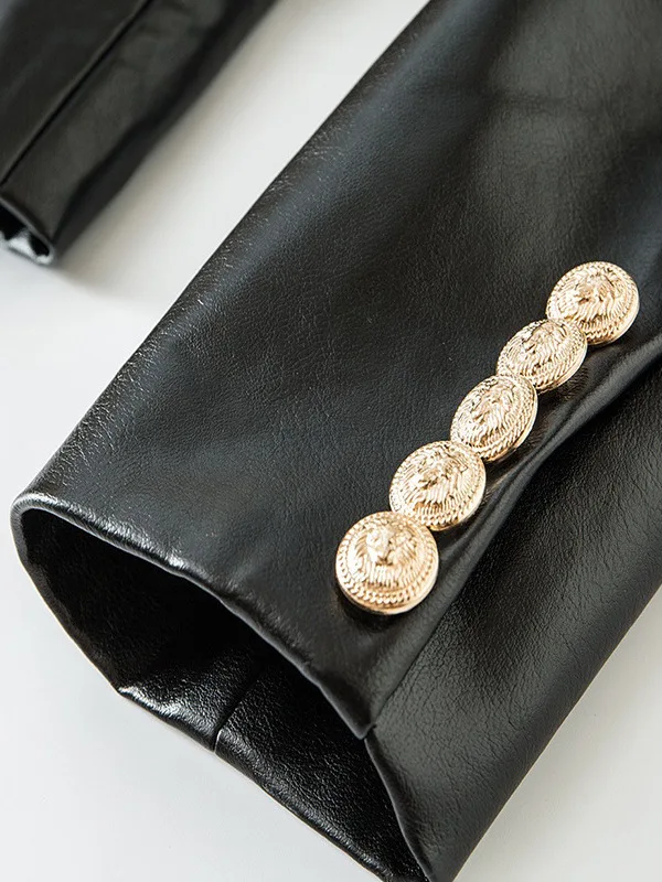 Bla Long Sve Commuter Sle Leather Jaet 秋冬新作 Beltl シミュレートレザーコート Ele スリムフィット