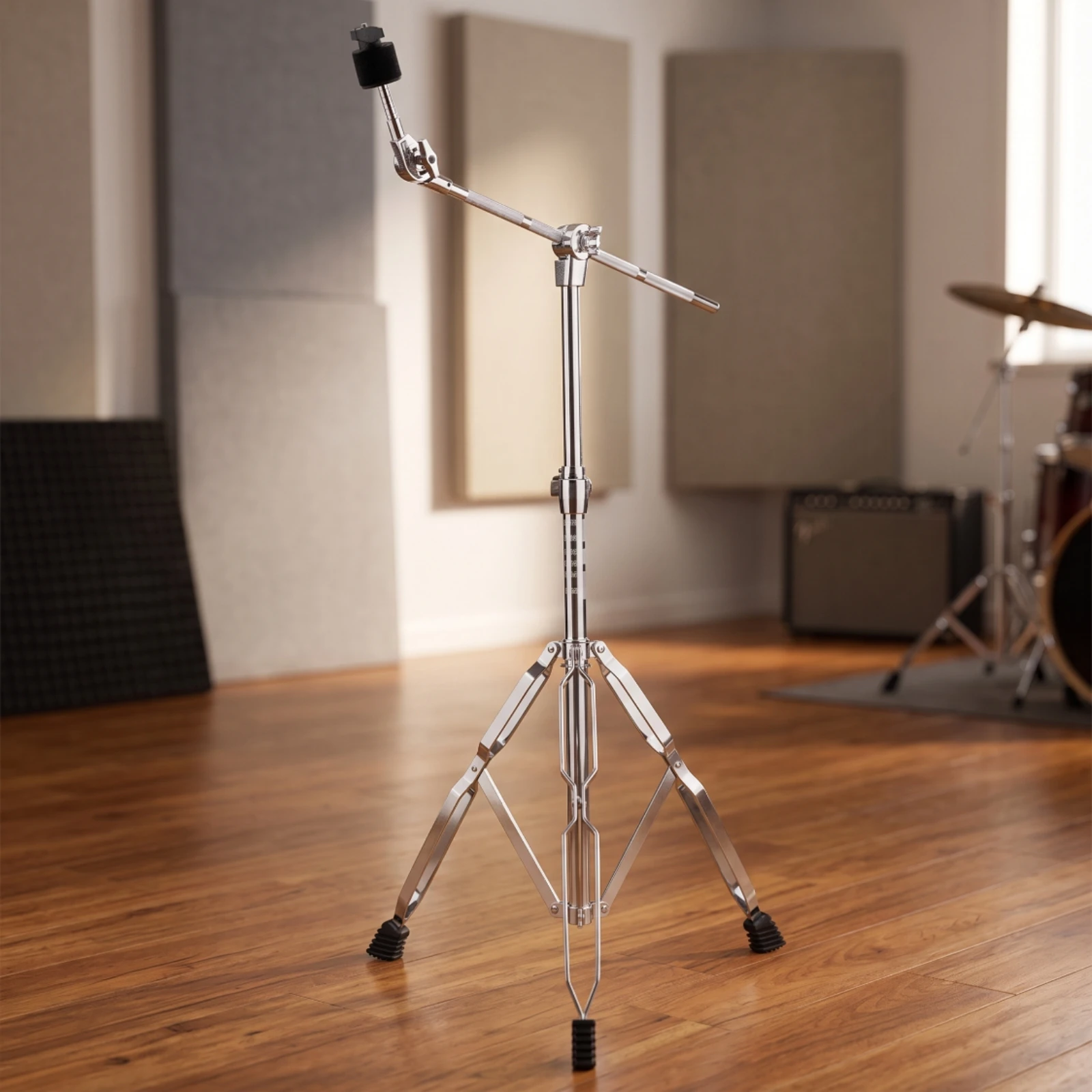 Extending Cymbal Stand Double-Braced Cymbal Holder with Extending Arm Drum Hardware Heavy-Duty Mount Sturdy for Drummers, Stage