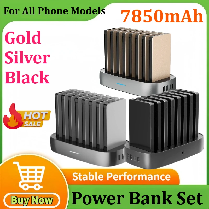 

7850mAh Upgraded Power Bank Multi Device Hotel Office Commercial Charging Station with 8 Ports Charging Station Standard Fast