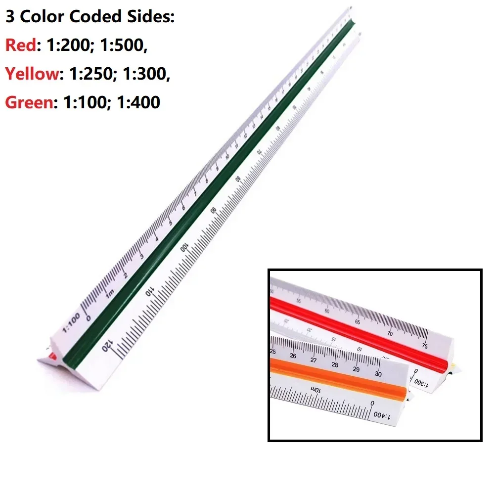 Tri Ruler Professional Triangular Metric Scale Ruler 30cm Length Precision Drawing Tool For Architects And Engineers