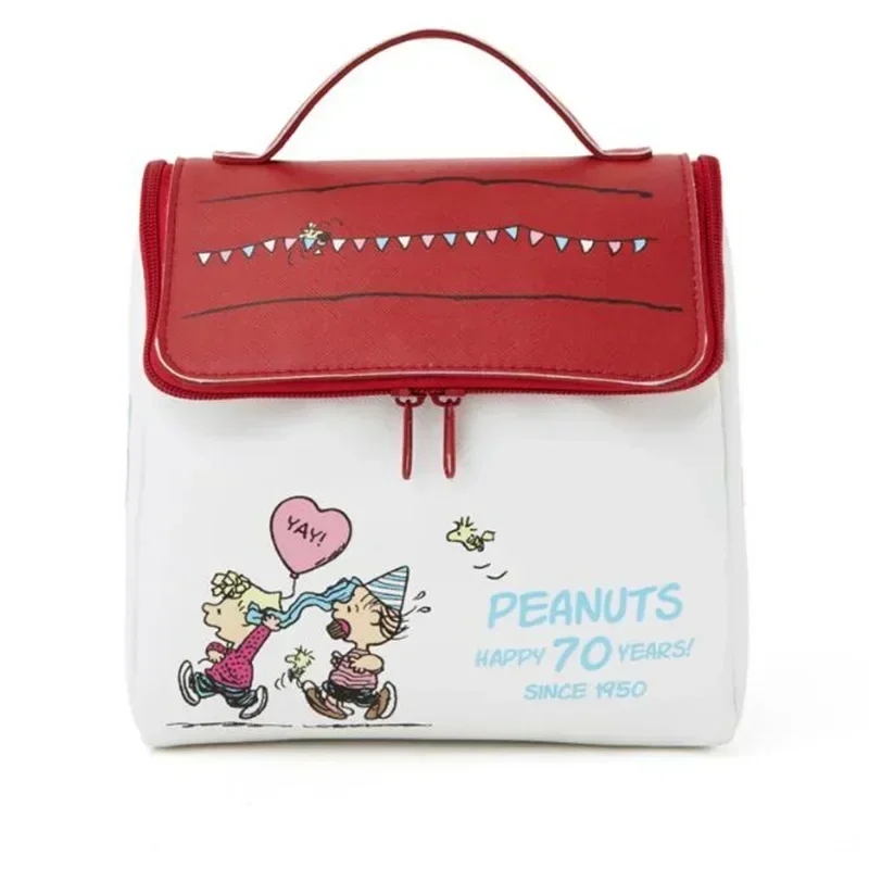 Snoopy-Bolsa de cosméticos para inodoro de gran capacidad, bolso nuevo, bolsa de maquillaje para niña, bolsa de almacenamiento de viaje de PU