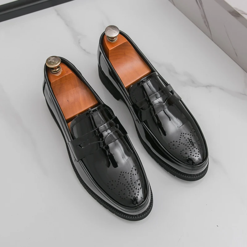 

Минимально модные лоферы в стиле барокко, высококачественные мужские удобные дышащие мужские деловые офисные повседневные кожаные туфли