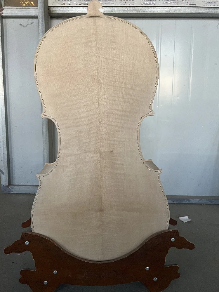 

Белая виолончель ручной работы с тигровым узором 4/4, полуфабрикат виолончели с рисунком клена и тигра,