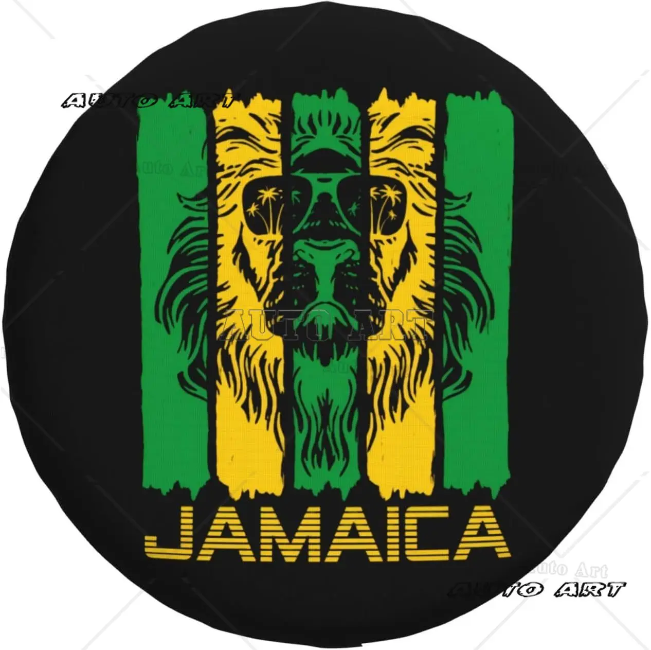 

Ямайский флаг Rasta Reggae Judah Lion, чехол для шин, защита от грязи, чехлы для запасного колеса, защита от атмосферных воздействий для прицепа, внедорожника, грузовика