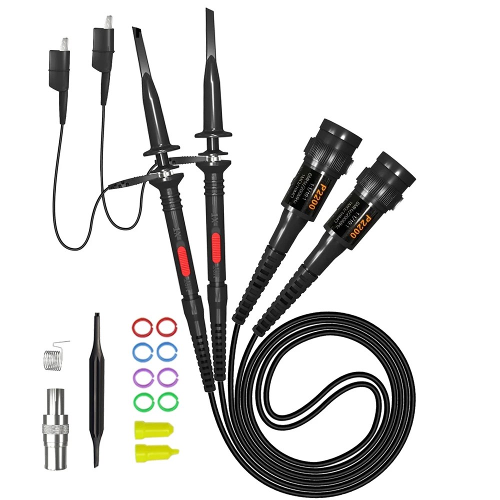 Cleqee P2060 P2100 P2200 dc 60mhz 100mhz 200 x1 X10 Osciloscópio Sonda para Tektronix hp Bnc Teste Lead Kit