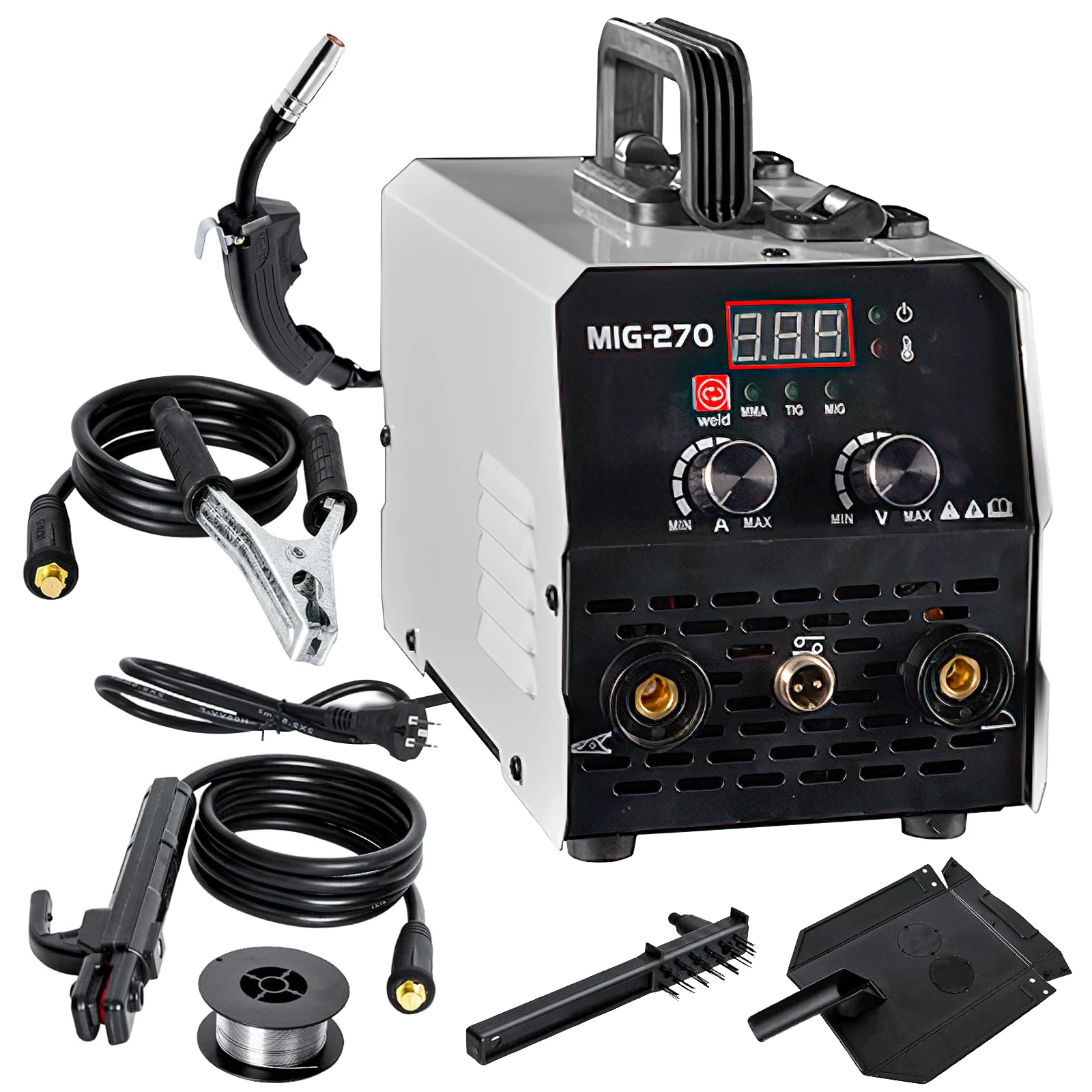 Tragbares LED-Digital-MIG-Schweißgerät - 110V-240V Inverter-Schweißmaschine für Metallarbeiten, Automobilindustrie, DIY (Multifunktional & Leichtgewichtig)
