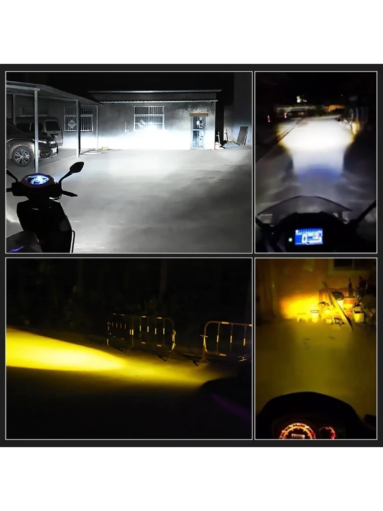 Erruson 60W 15000LM 1pc Motorcycle H4 Headlight LED Light P15D BA20D Bulbs White Yellow Fog Lamp 12V High/Low Beam