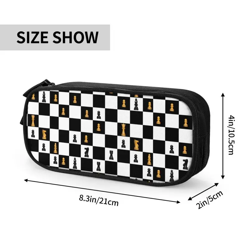 Customized Power Play Chess Game Cute Pencil Case Boy Girl Large Capacity Chess Lover Piece Pencil Pouch Student School