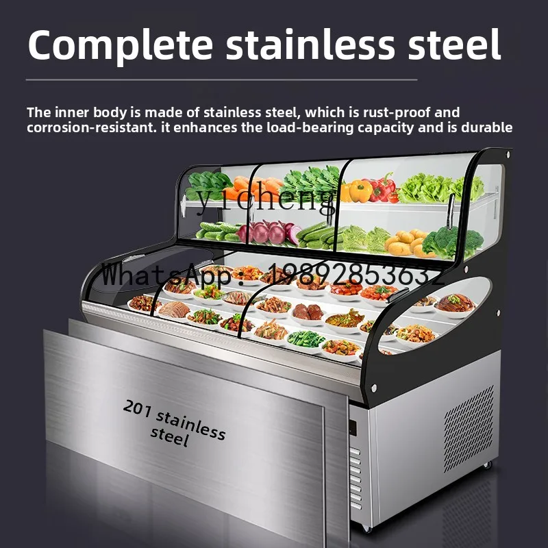 

display cabinet commercial Malatang ladder ice table fried skewers a la carte cabinet refrigerated frozen barbecue fresh