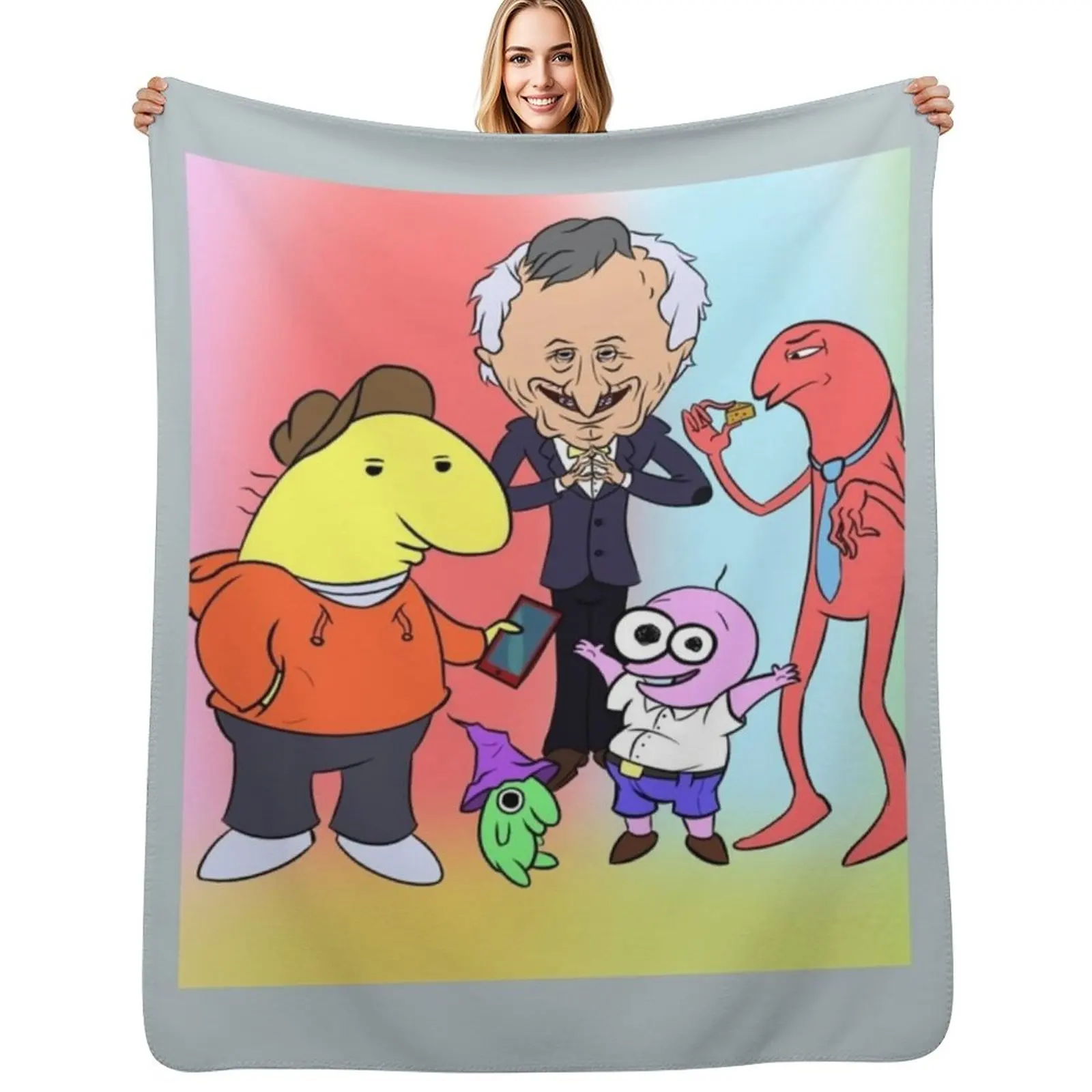 

Smiling Friends Throw Blanket Softest Cute Plaid blankets and throws Shaggy Blankets