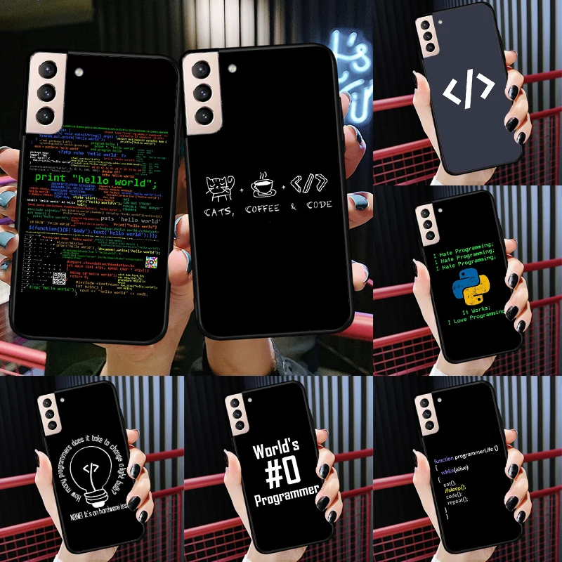 Programming Languages Phone Case For Samsung Galaxy S23 S22 Ultra S20 FE S9 S10 Note 10 Plus S21 FE S21 Ultra Cover