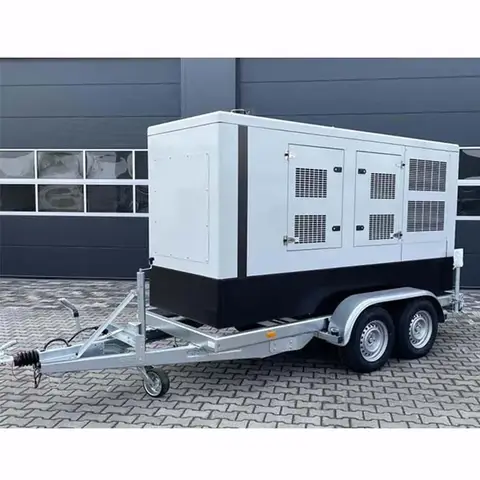 휠과 캐노피가 있는 모바일 트레일러형 디젤 발전기 60kw 60kva 디젤 발전기 무음