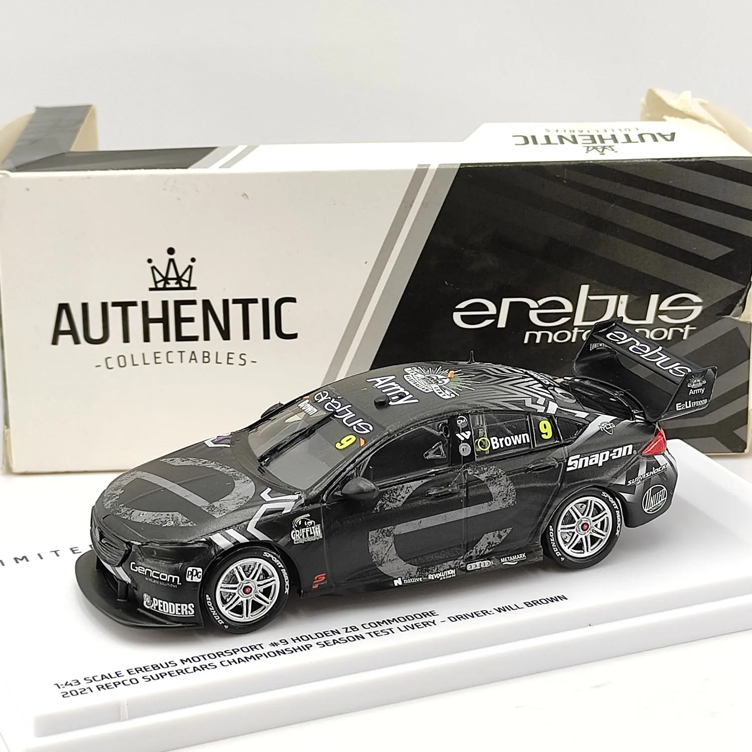 

Литой под давлением АУТЕНТИЧНЫЙ масштаб 1:43 Ebbs Horton ZB Commander 2021 Racing # 9, модель автомобиля из сплава, Коллекционная игрушка, подарок, сувенирный дисплей