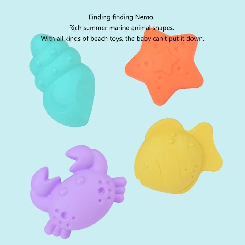 Y4QA Kids Beach Sand Toy Poratable Case Set Water Wheel, Moulds, Shovel Tool untuk Balita, Anak -anak 8pcs Travel Sand Toy