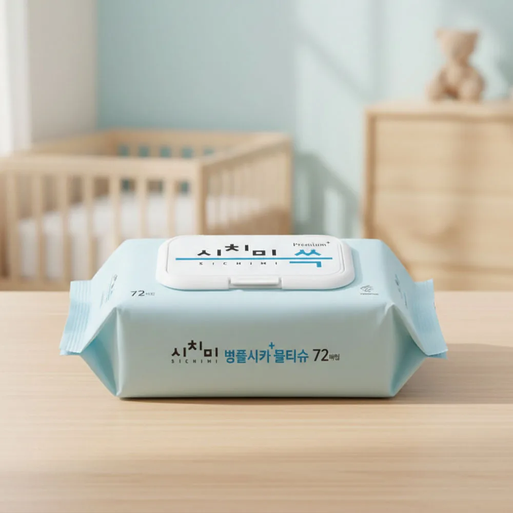 시치미 쓱 병풀시카 플러스 대용량 아기물티슈 캡형 72매 70gsm 10팩 - 6