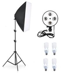 Photography Accessories for 4 Lamp Holders Softbox Use in Photo Studio Continuous Lighting Kit With 2M Photographic Tripod