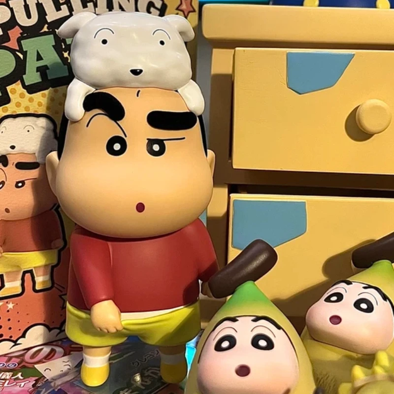 

52toys Crayon Shin Chan Pulling Pants Handheld Anime Characters Surrounding Models Home Decoration Ornaments Birthday Gifts