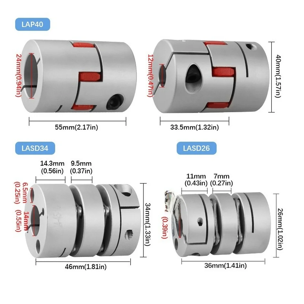 Aluminum Alloy Coupler Backlash High Torque CNC Milling Machine Shaft Connector For Stepper Motor Transmission Industrial Parts