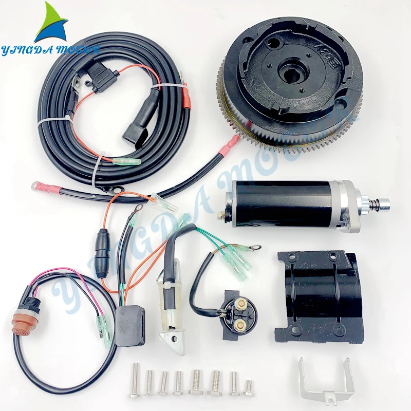 Electric Start Kit For Yamaha Outboard 2T 15HP 30HP 40HP 60HP 85HP F20 Starter Motor Set Electrical Start Conversion Kit
