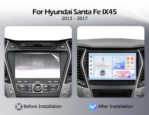 Imagen 2 del producto Android 15 Carplay para Hyundai Santa Fe IX45 2013-2017 Radio de coche navegación automática GPS reproductor Multimedia inteligente Bluetooth