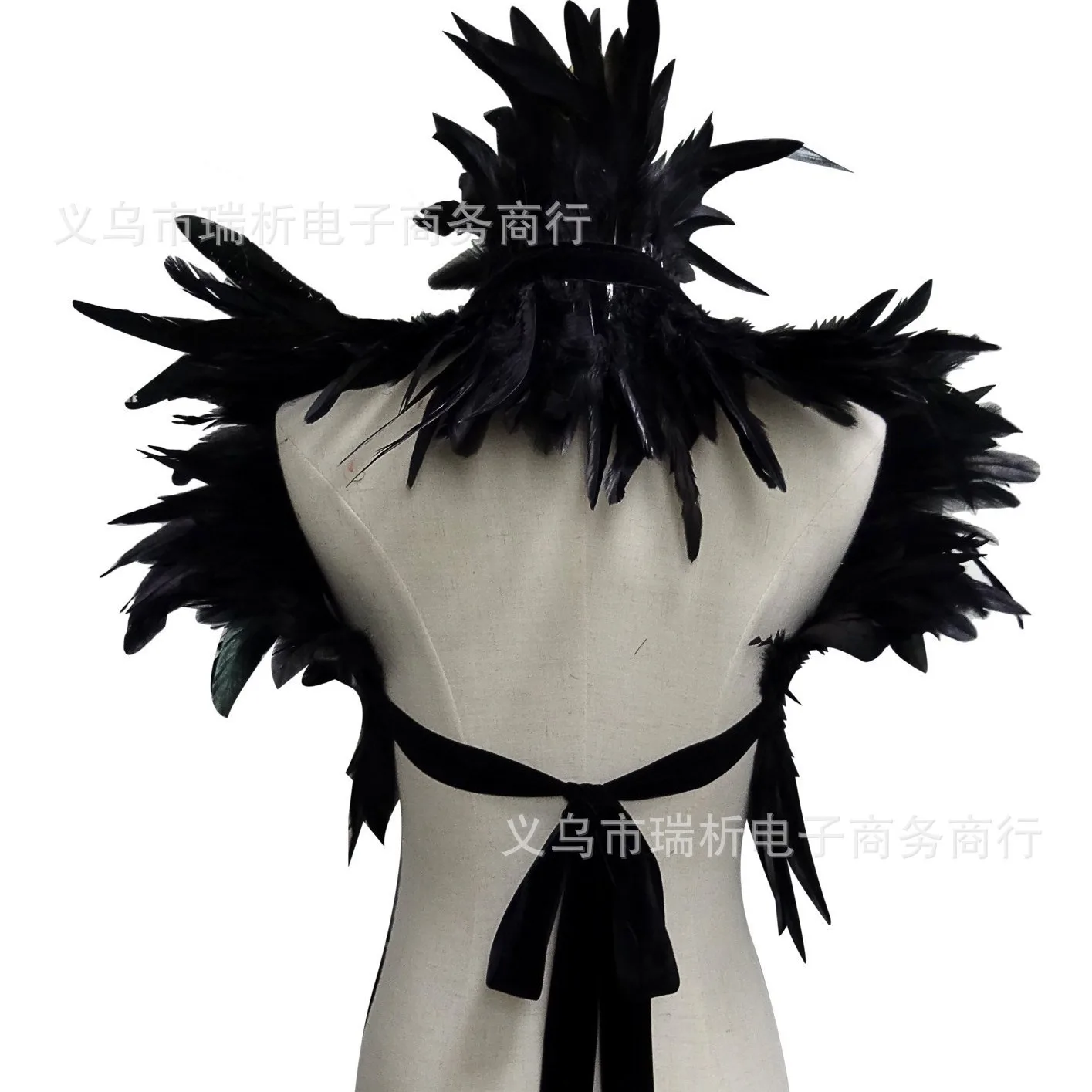 Châle gothique en plumes de coq, faux col en plumes, accessoires Everak, 24W002, E27