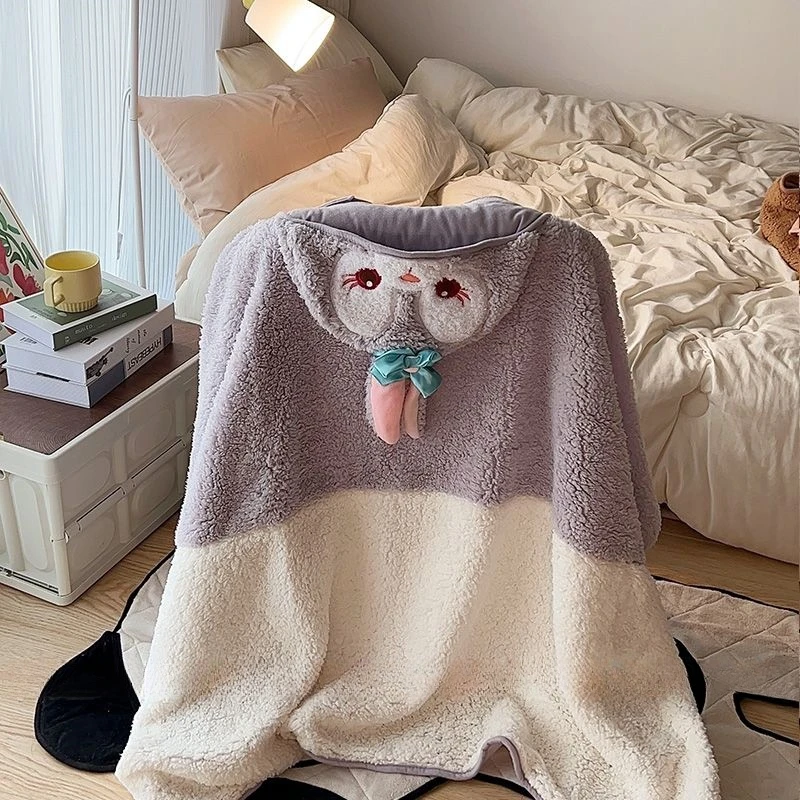 Comfortable Hooded Cloak Blanket ShellieMay LinaBell Duffy Bear StellaLou Lovely Warm Blanket With Hat Travel Office Nap Blanket